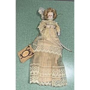 Kurt Adler Louis Nichole Porcelain Laced Angel Ornament Tree Topper 13 Inch 1983